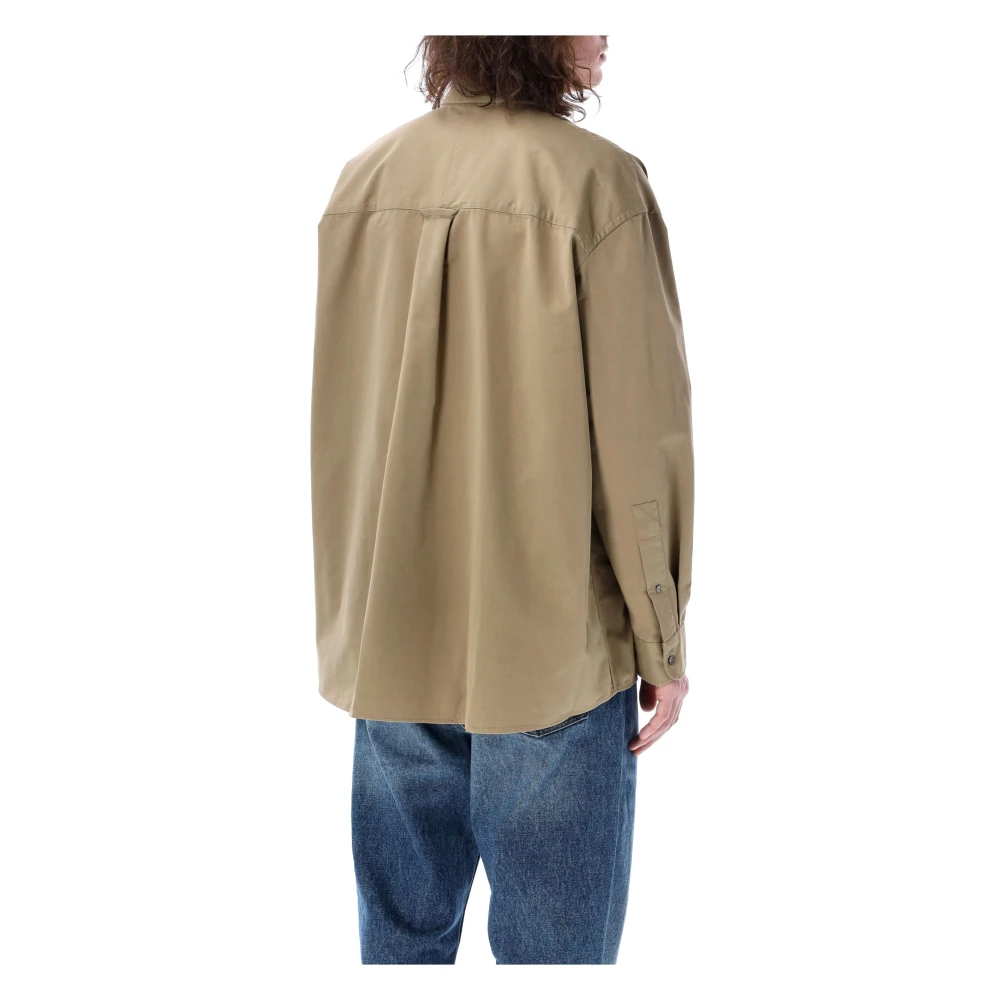 Studio Nicholson Beige Technische Twill Overhemd Beige Heren