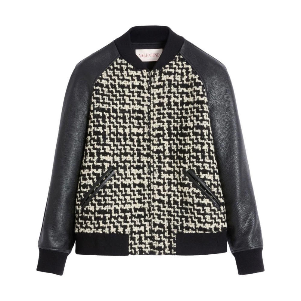 Valentino Garavani Black Bomber Jackets, Male, M, Stylish Jacket