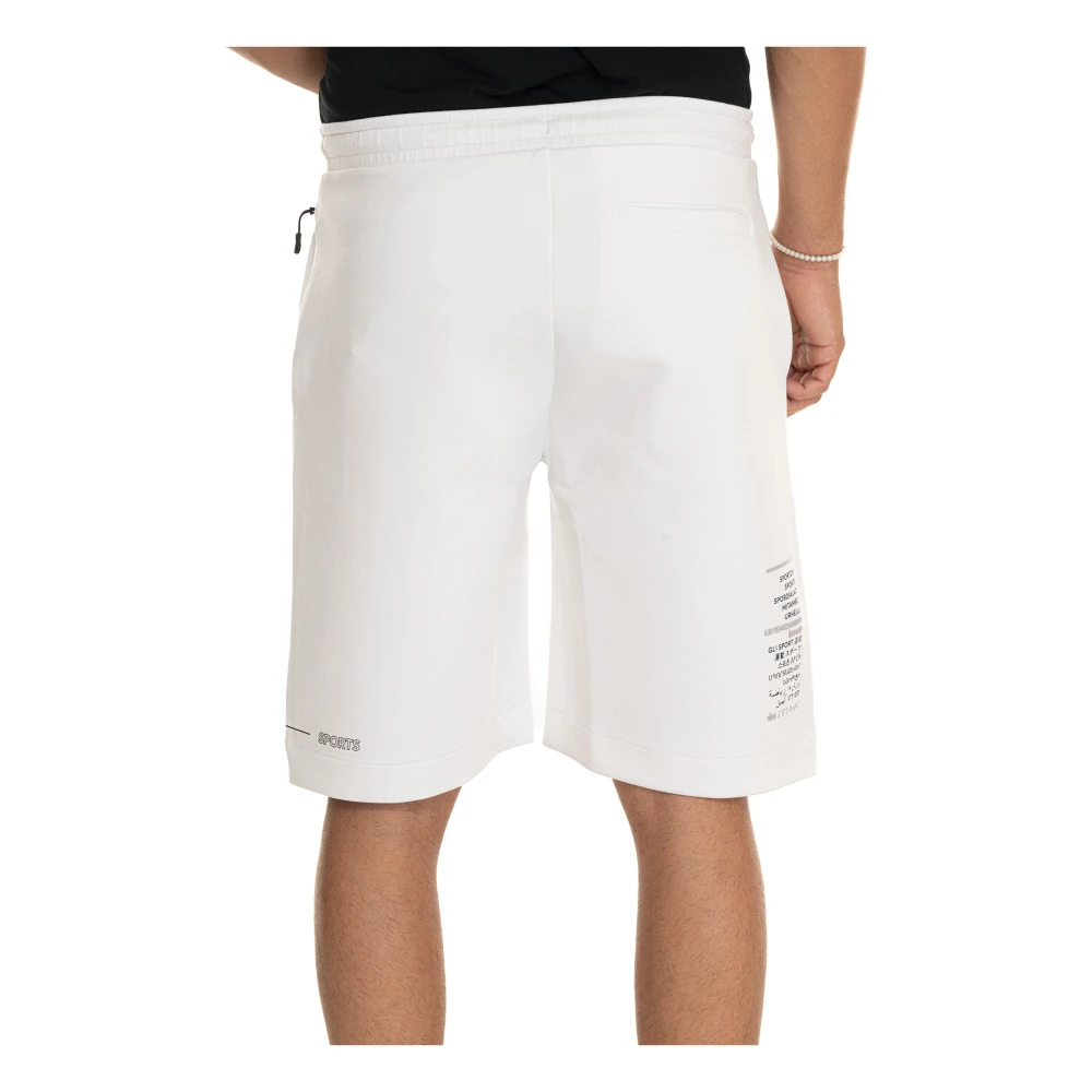Boss Stretchstof trekkoord shorts met zakken White Heren