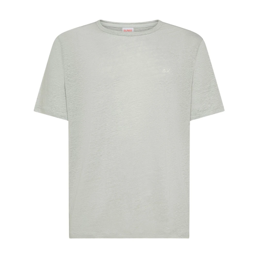 Sun68 Men's Gray T-Shirts, S, Jersey Linen S/S