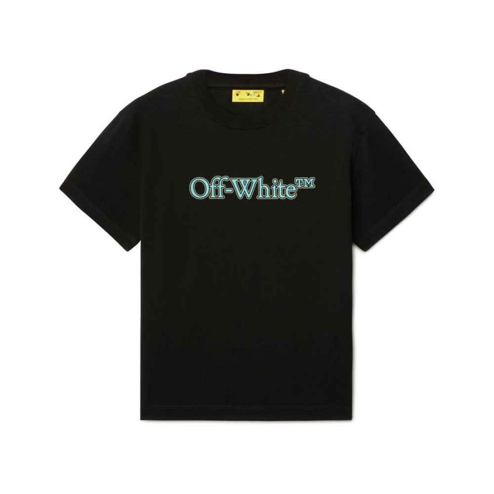 Off White Svart Logo Print Crew Neck T-shirt Black, Pojke