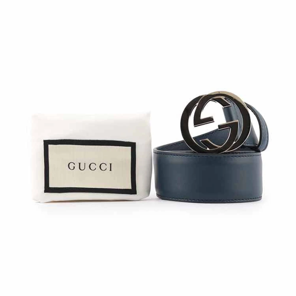 Gucci Logo-Gesp Riem Blue Dames