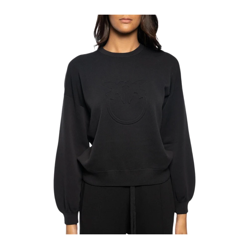 Pinko Rasato Effect Gebreide Top Zwart Black Dames