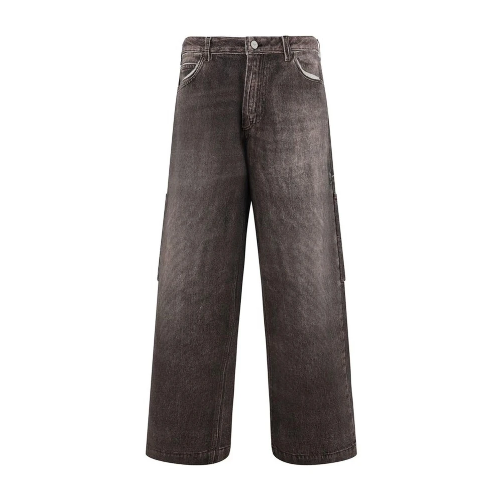 Emporio Armani Laag getailleerde katoenen jeans met vijf zakken Gray Heren