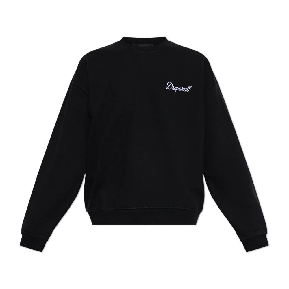 Dsquared2 , Sweatshirts, Male, Black, S, Relaxed-Fit Sweatshirt With Logo