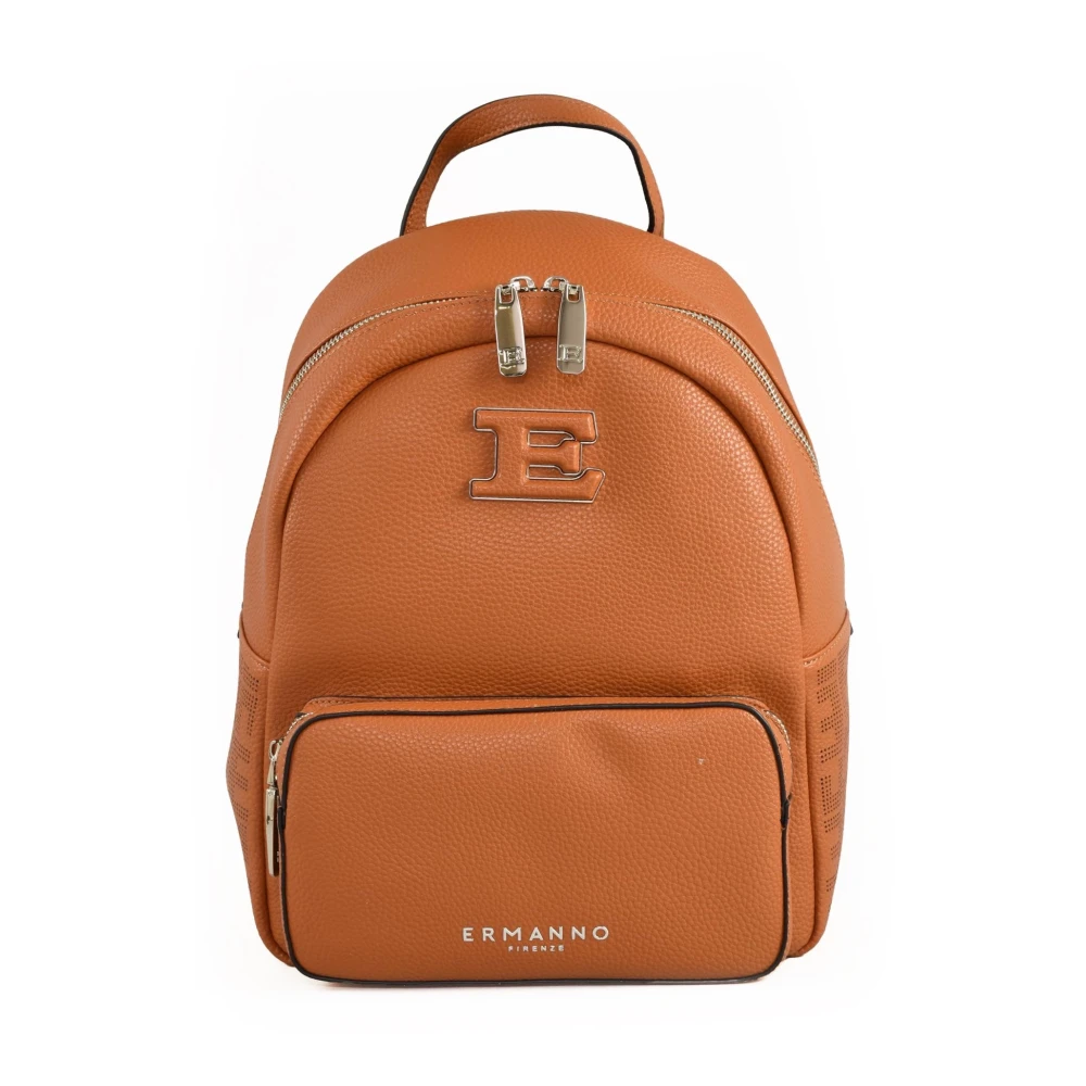 Ermanno Scervino Firenze Rugzak 100% Polyurethaan Brown Dames