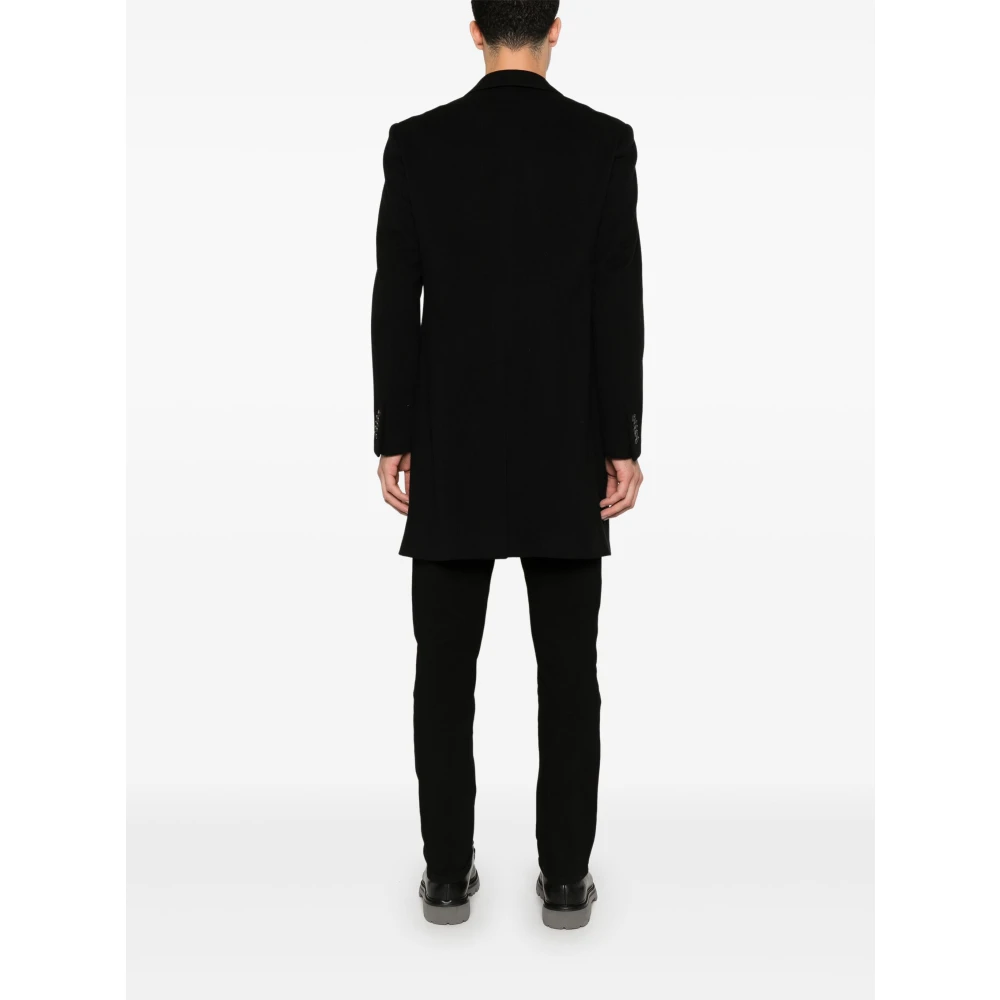 Corneliani Wollen jas met zakken Black Heren