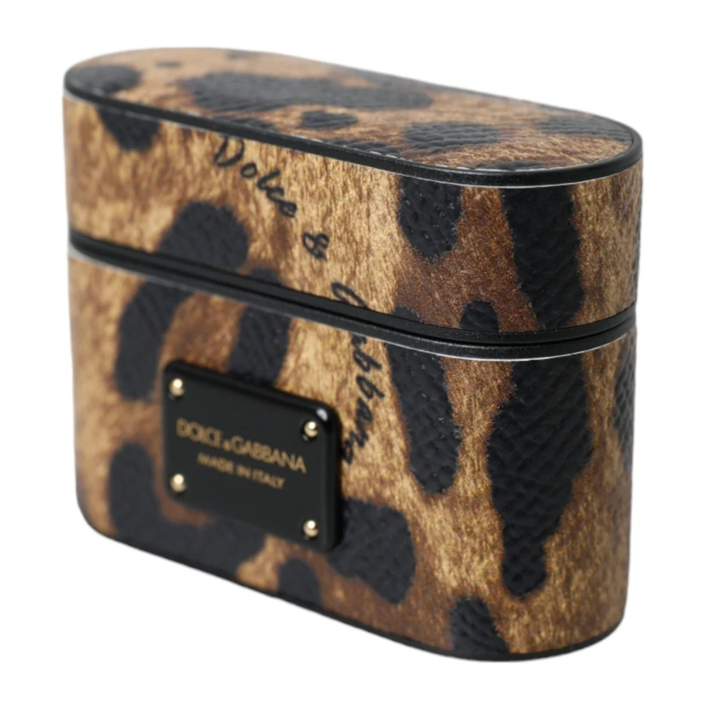Dolce & Gabbana Leopard Print AirPods Hoesje Brown Dames