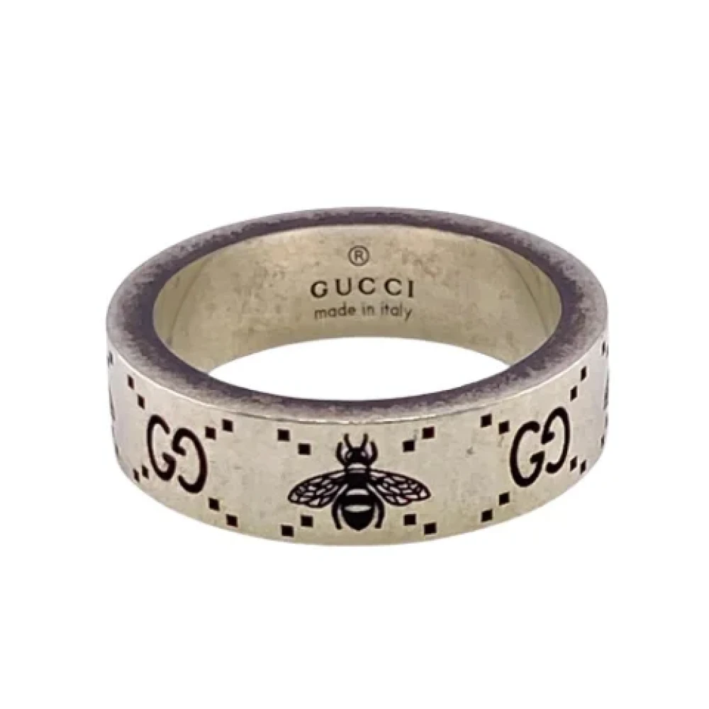 Gucci Vintage Pre-owned Silver ringar Multicolor, Herr