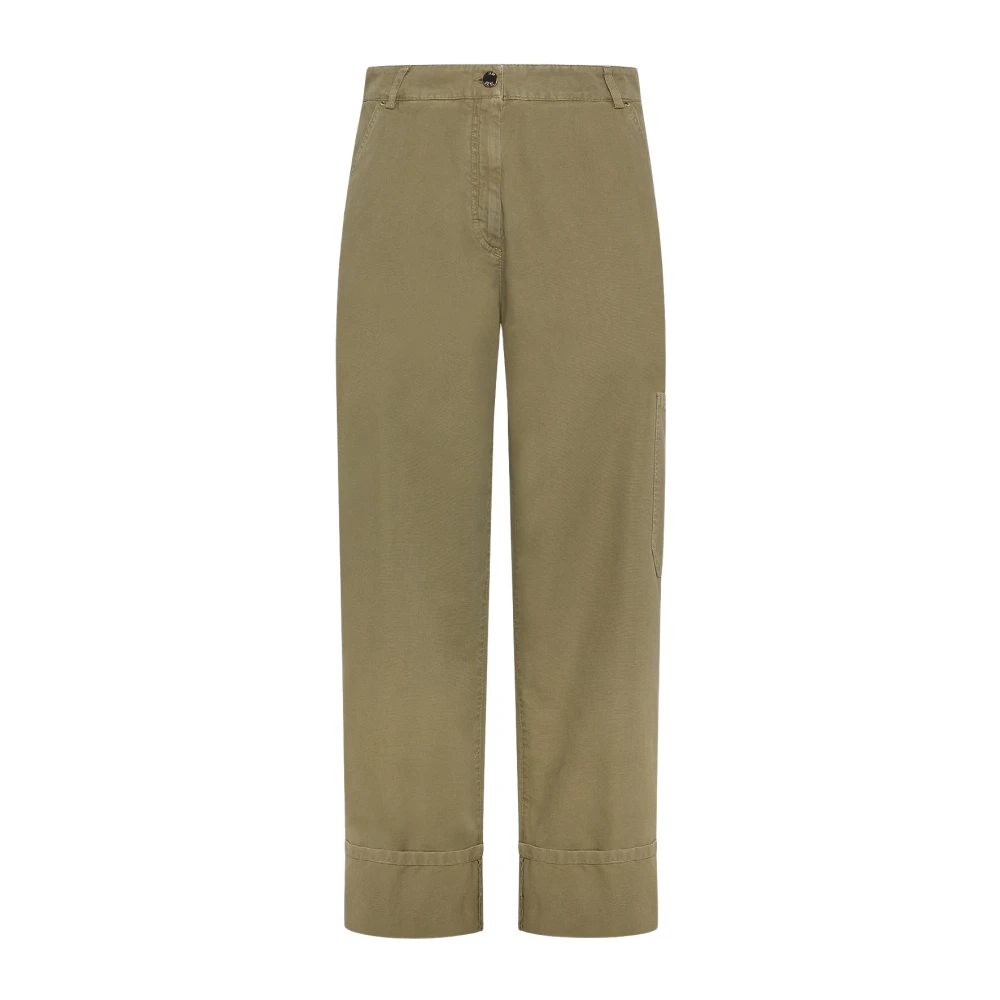 Seventy Enkellange broek met omgeslagen zoom voor eigentijdse vrouwen Green Dames