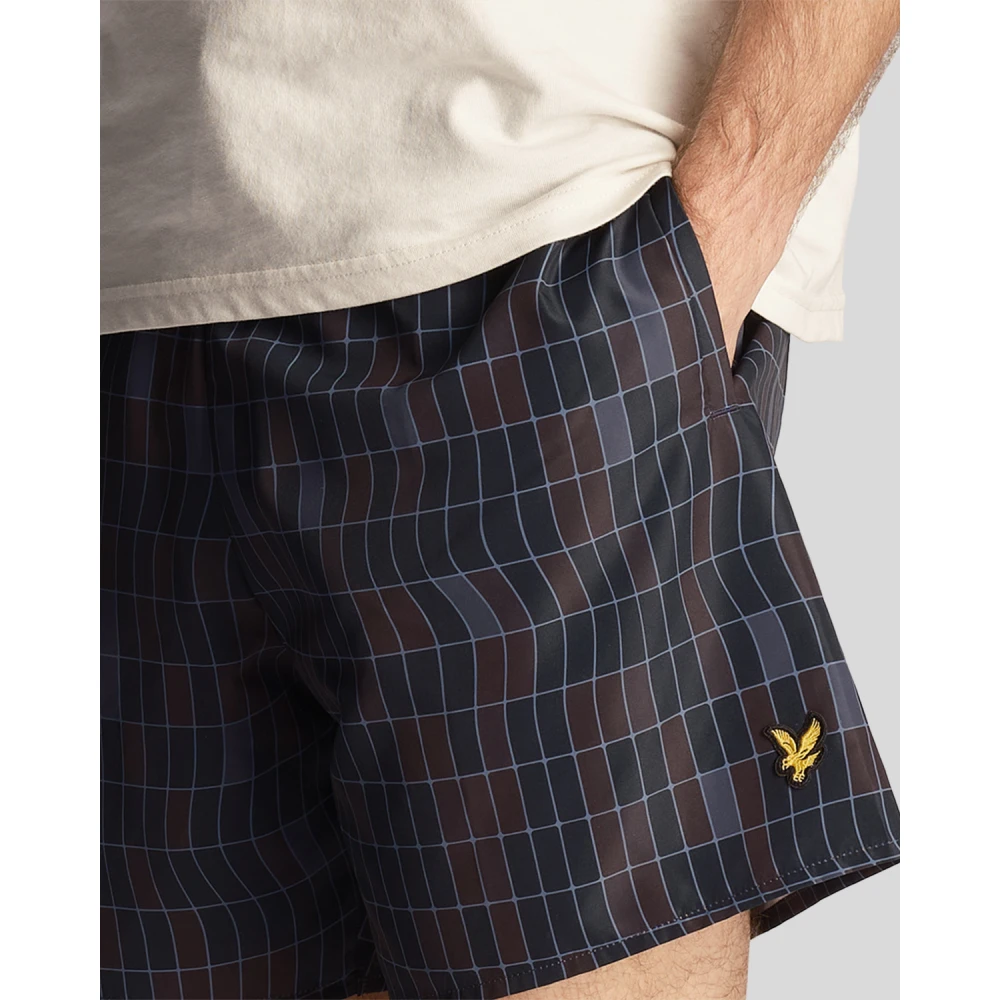 Lyle & Scott Pool Print Swimshort Blue Heren