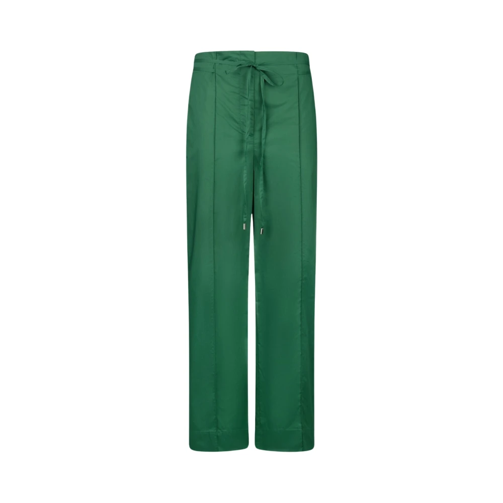 Liu Jo Women's Green Straight Trousers, Xl, Belted Straight Trousers