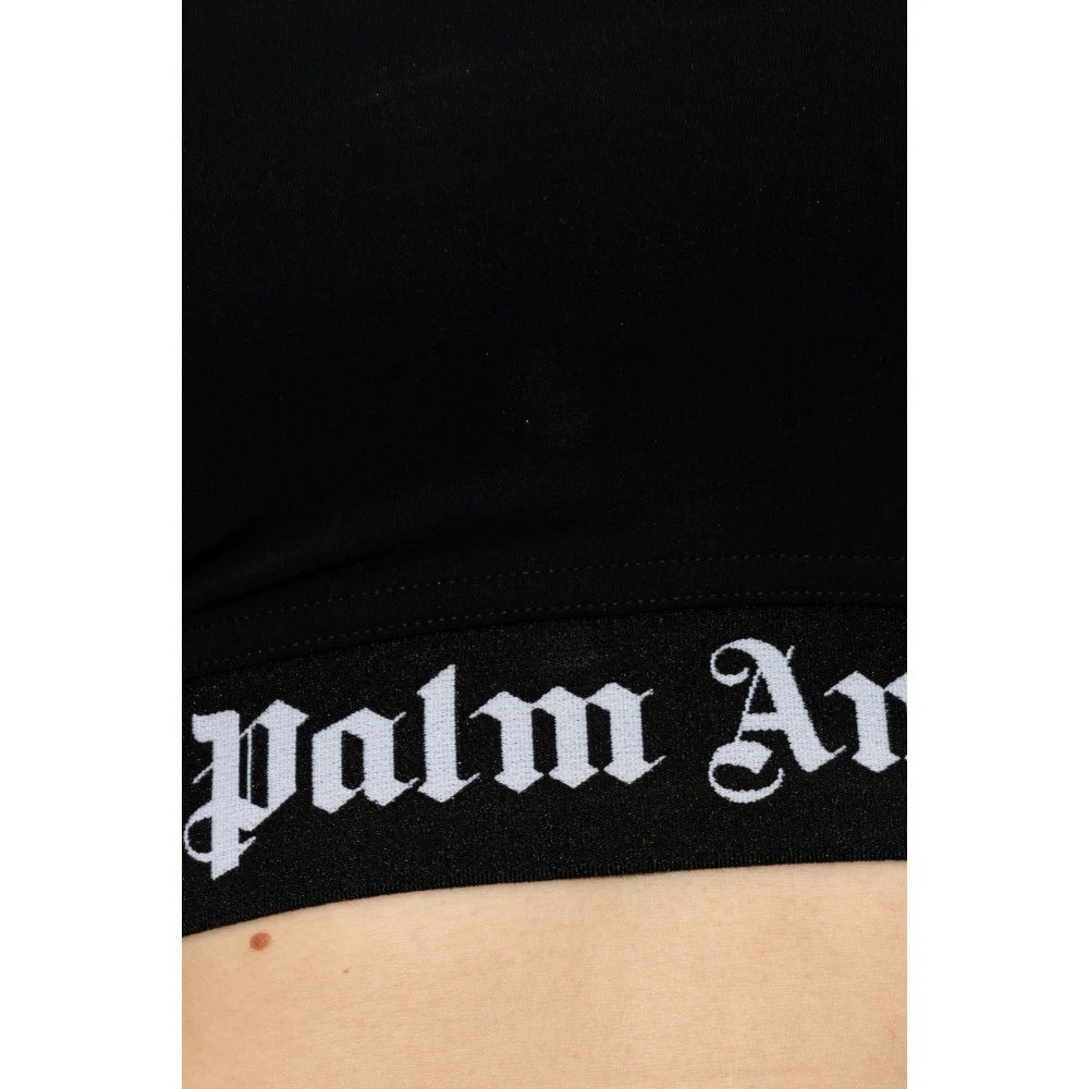 Palm Angels Top met logo Black Dames