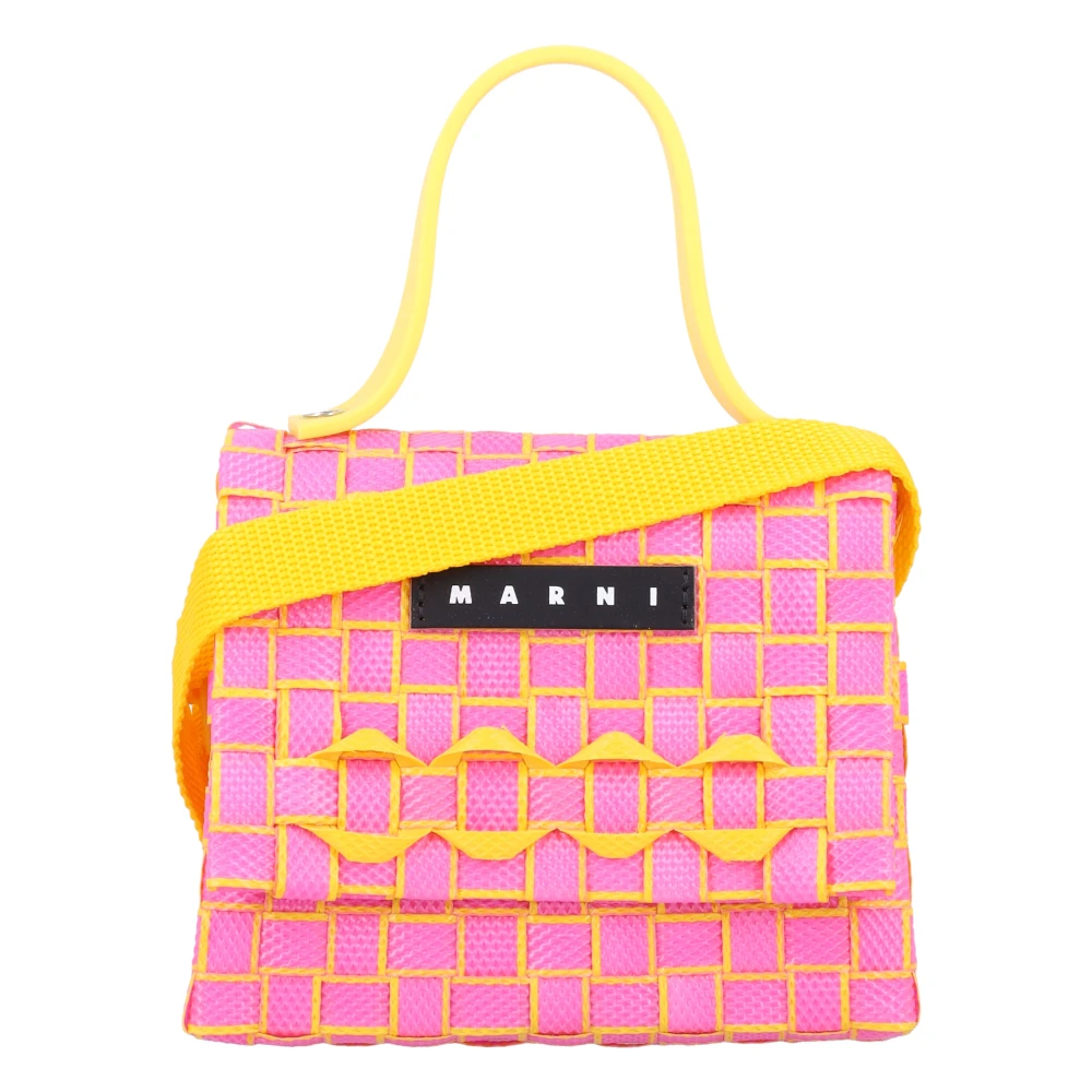 Marni Girls Pink Bags, One Size, Woven Crossbody Bag