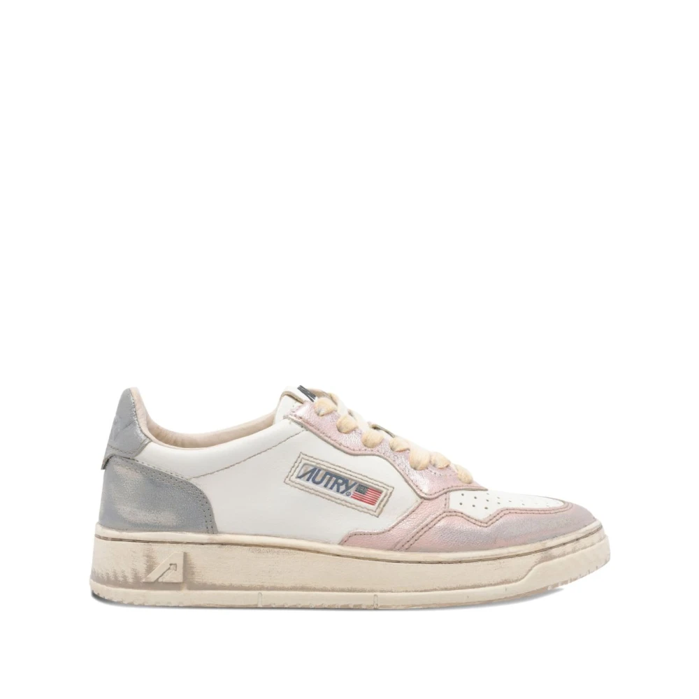 Autry Women's Multicolor Sneakers, 5 Uk, Pink Leather Trainers For