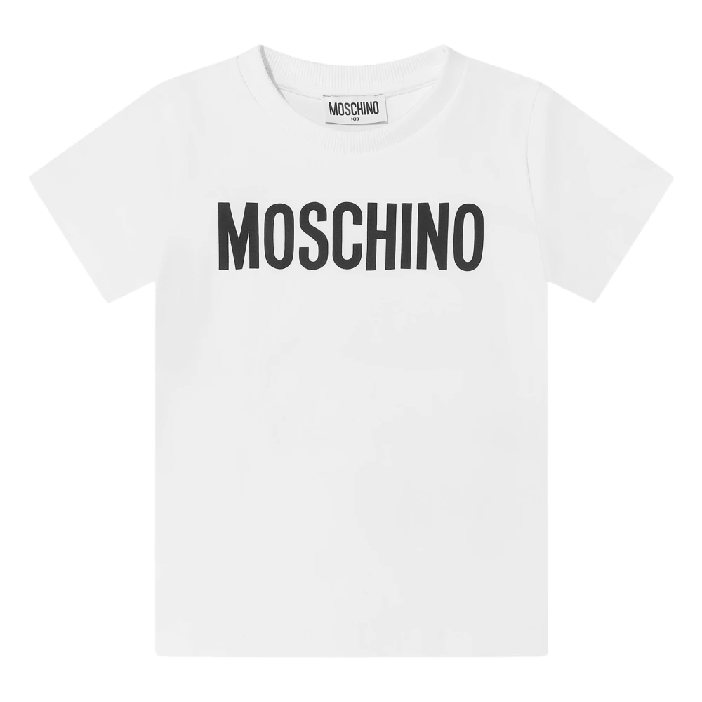 Moschino , Kids Short Sleeve T-Shirts, Unisex, White, 6 Y, Logo T-Shirt