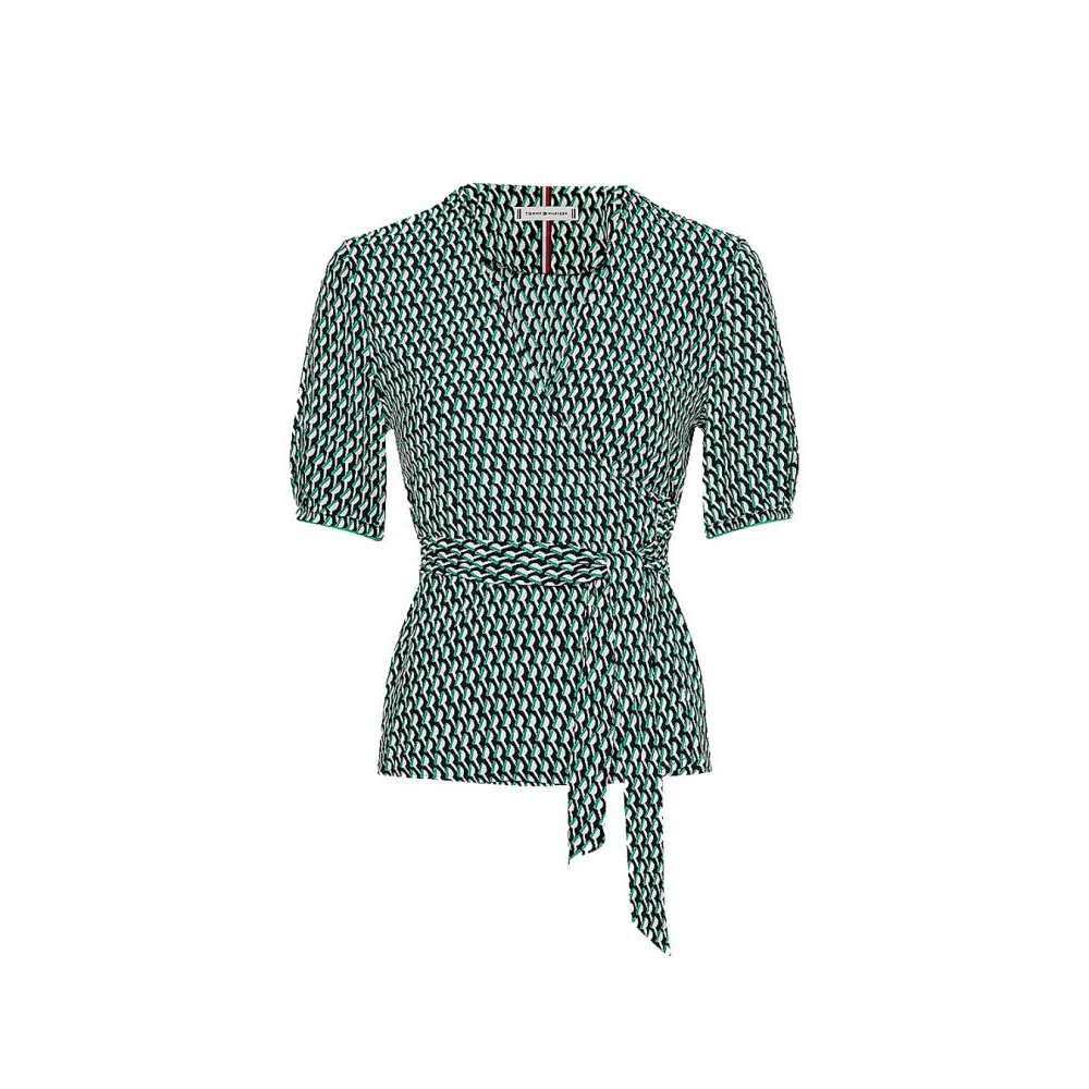 Tommy Hilfiger Viskos Wrap Blus Green, Dam