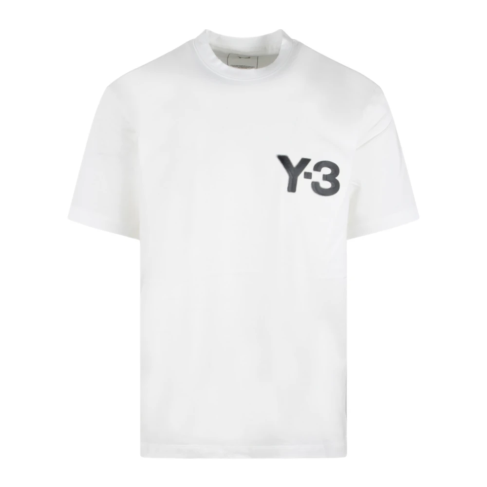 Y-3 Logo Grafische Oversized Katoenen T-shirt White Heren