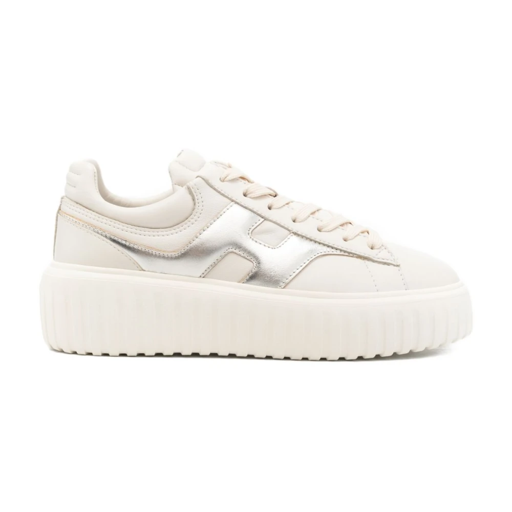 Hogan H-Stripes Leren Sneakers Dames Schoenen Grijs