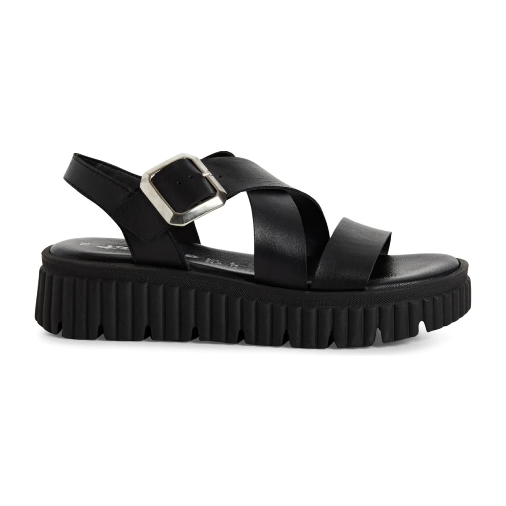 Tamaris Women's Black Flat Sandals, 4 Uk, Flat Sandals