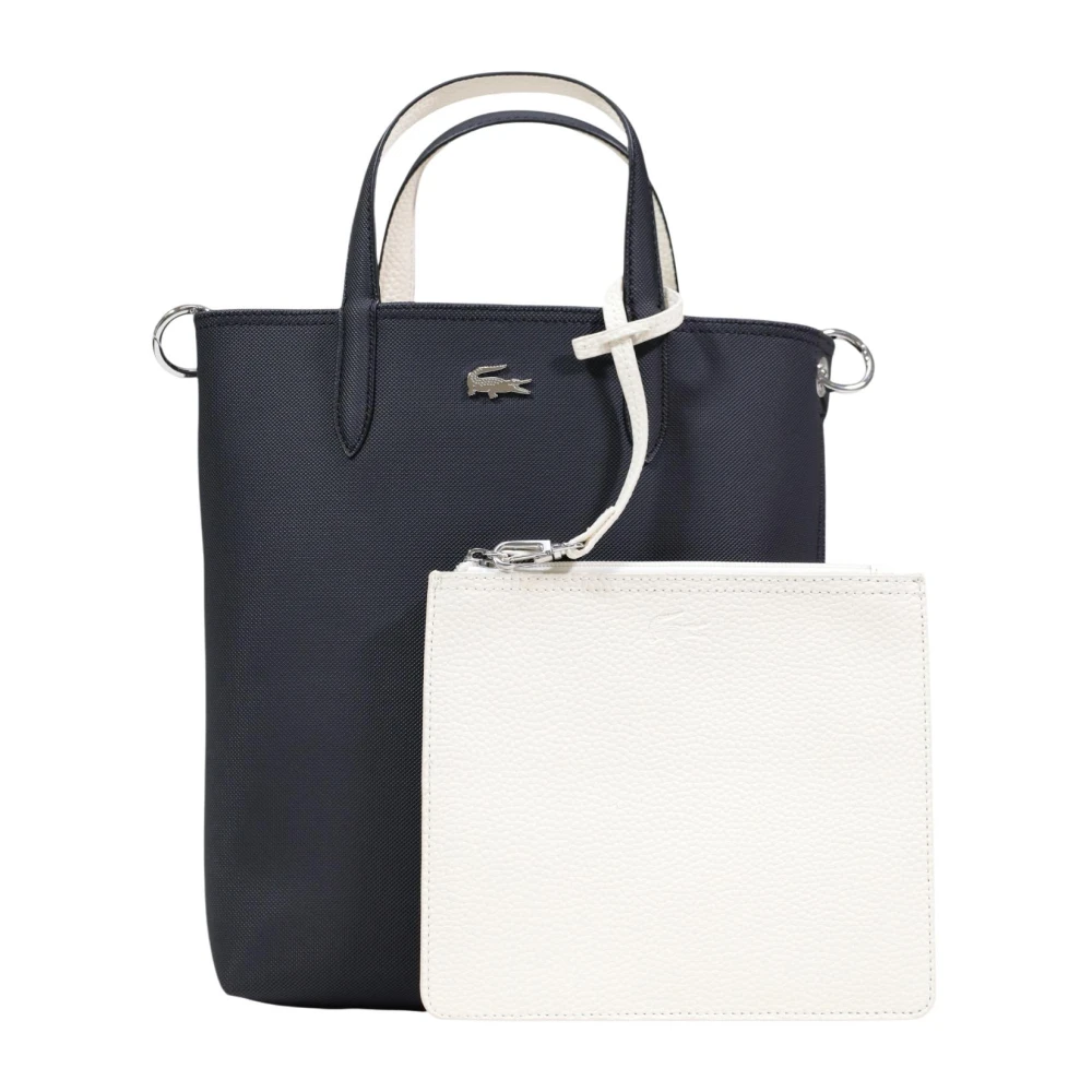 Lacoste Donna Nero Anna Tote Verticale Reversibile