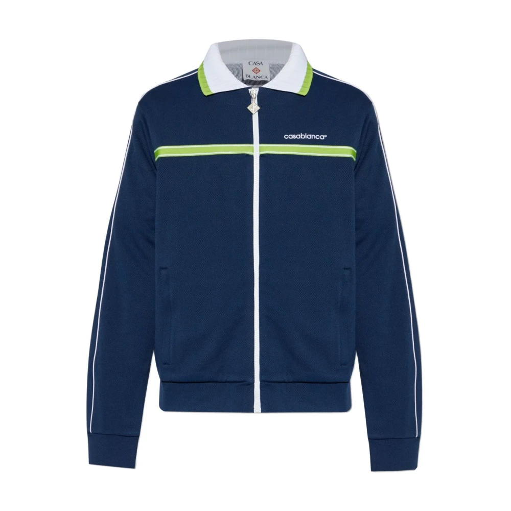 Casablanca Men's Blue Zip-Throughs, L, Zip-Up Sweatshirt