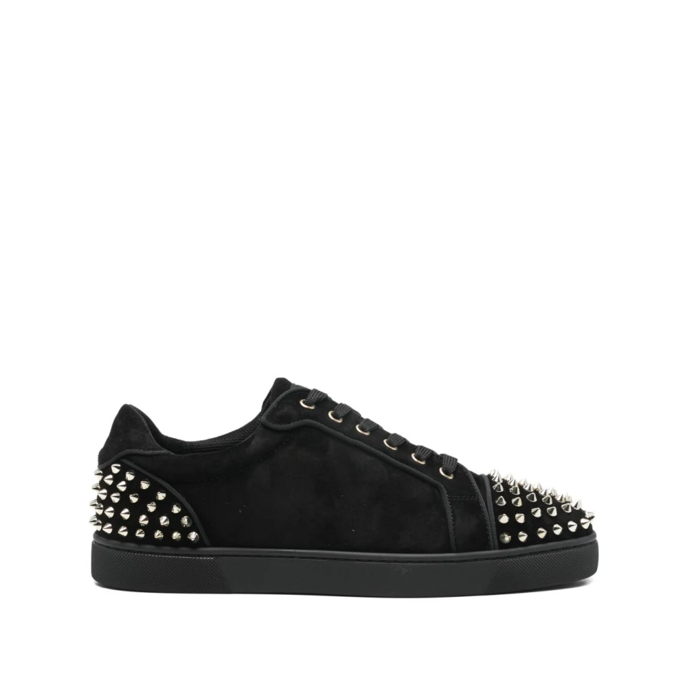 Christian Louboutin Black Sneakers, Male, 6 Uk, Spike-Studded Trainers