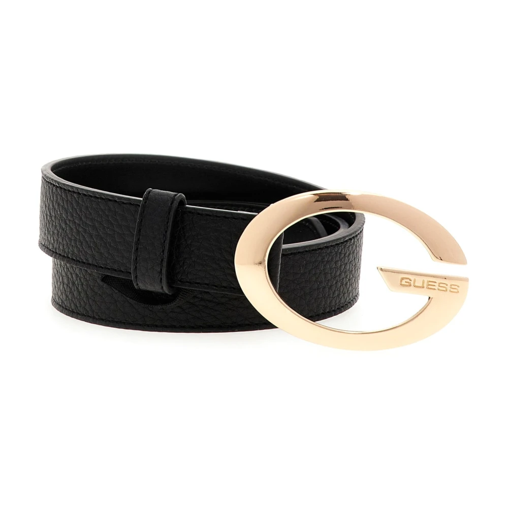 Guess Women's Black Belts, L, Camden Vintage G Logo Belt