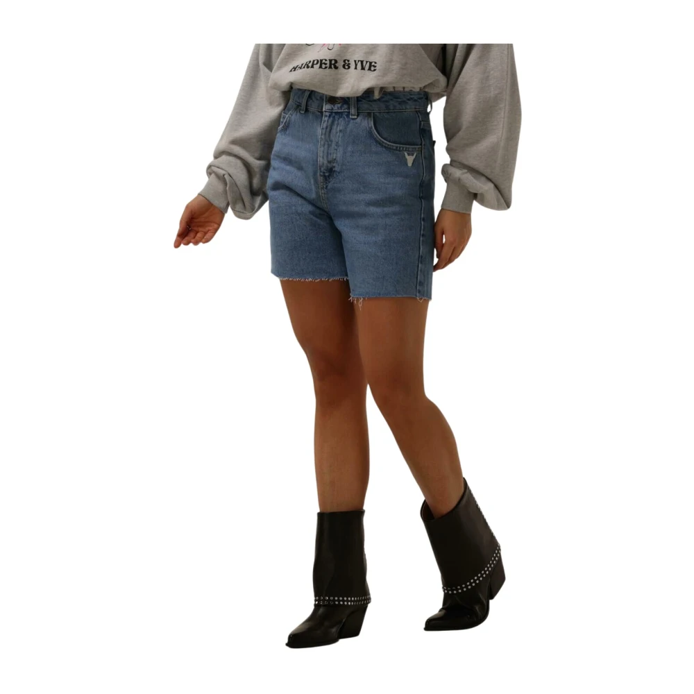 Alix The Label Blauwe Geweven Dames Shorts Blue Dames