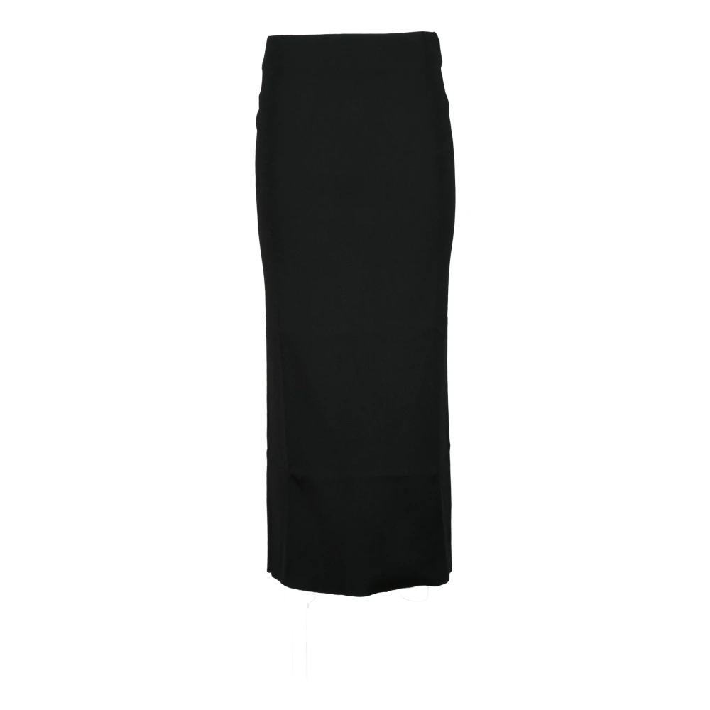 Fabiana Filippi Elastische taille lange gebreide rok Black Dames