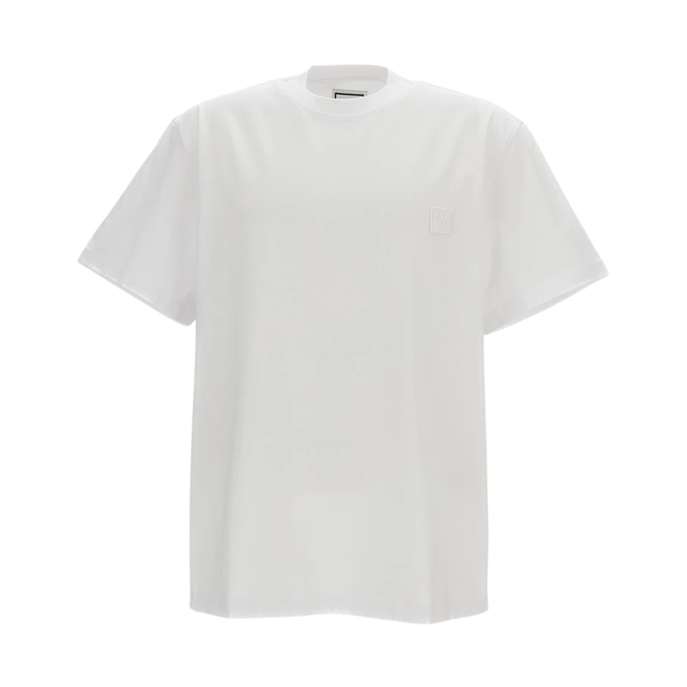 Wooyoungmi Men's White T-Shirts, S, Cotton Back Logo T-Shirt