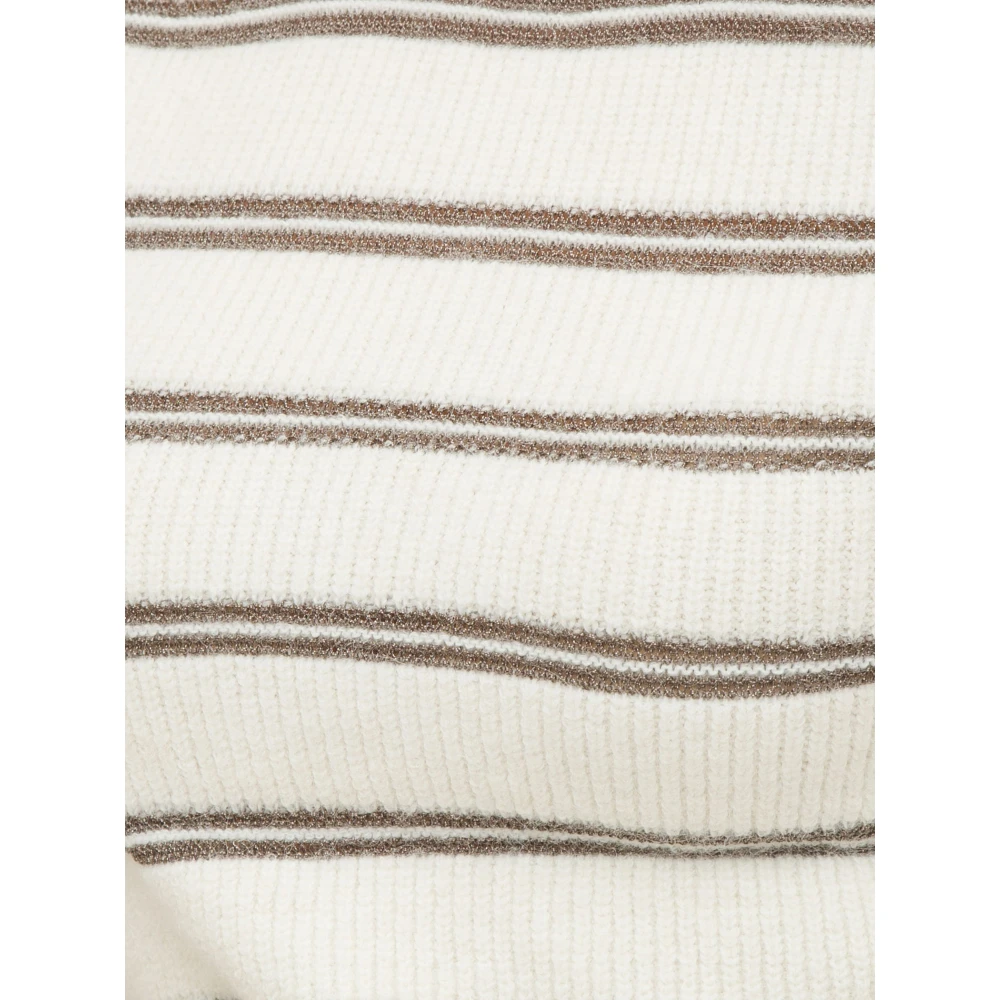 Nenette Gestreept Crew Neck Shirt Wit White Dames