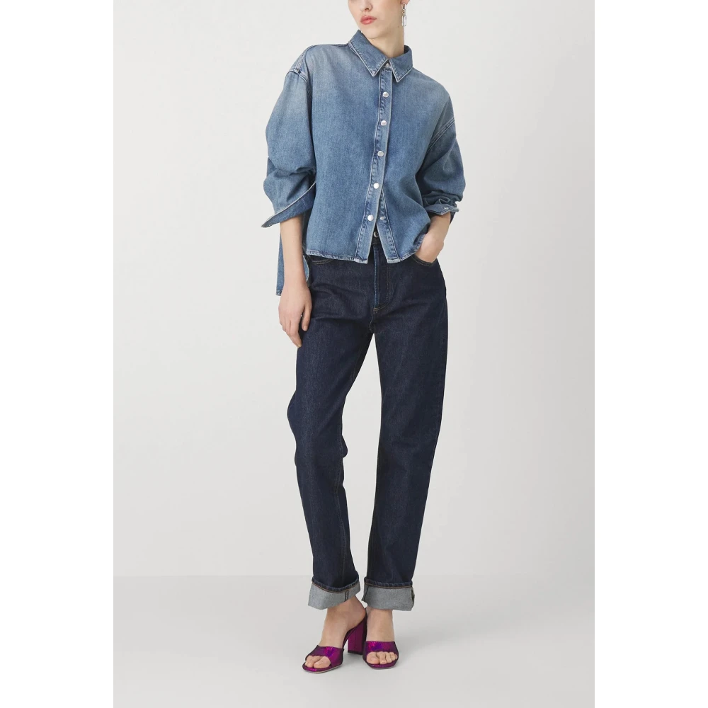 Agolde Vintage High-Waist Straight-Leg Jeans Blue Dames