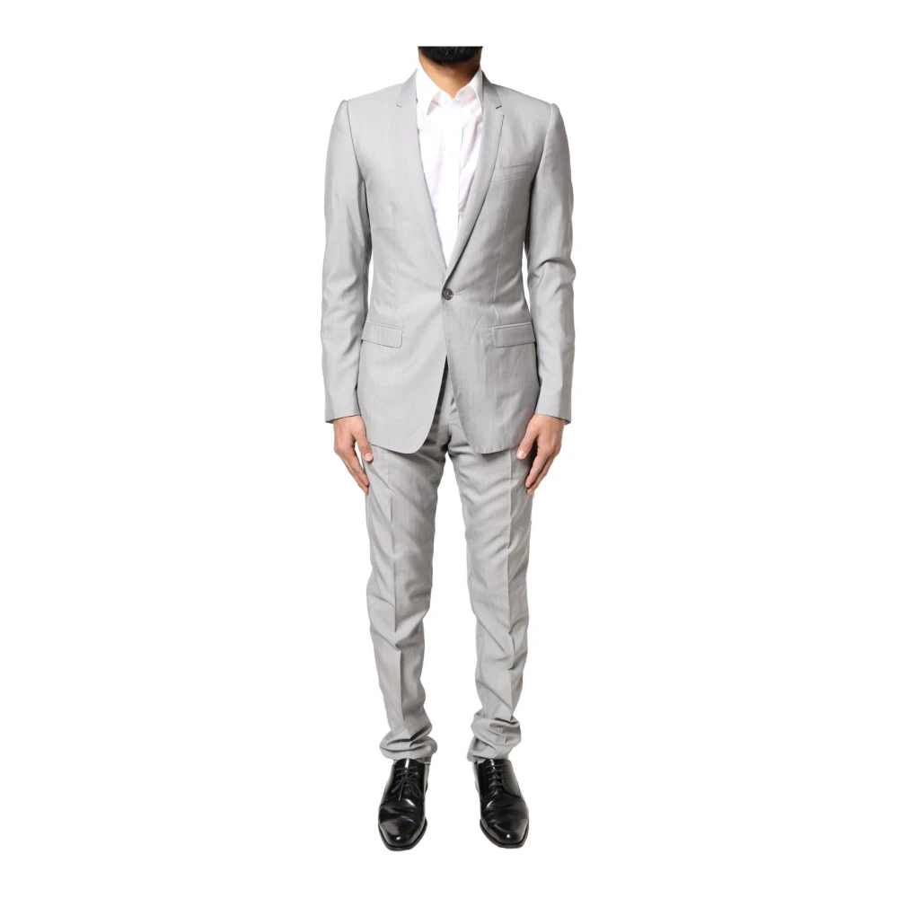 Dolce & Gabbana Men's Gray Wool Silk Formal Suit