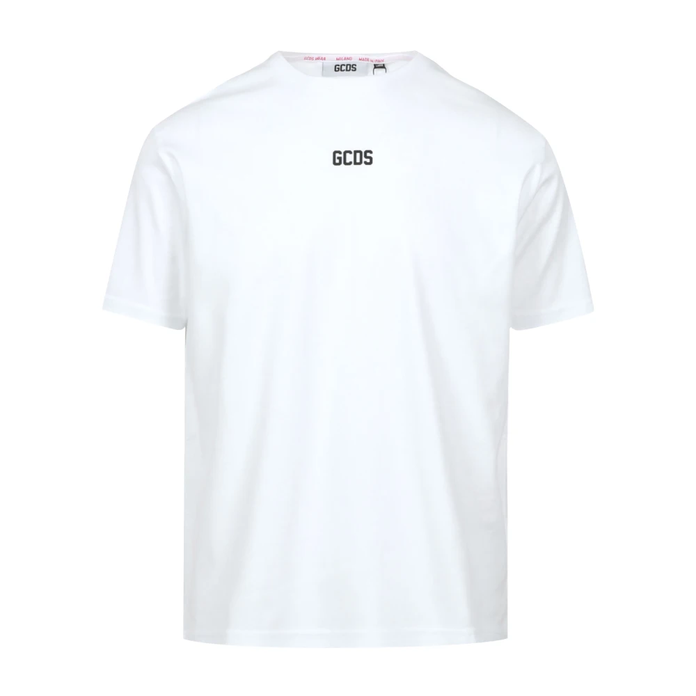 Gcds Basic Logo Regular Katoenen T-shirt White Heren