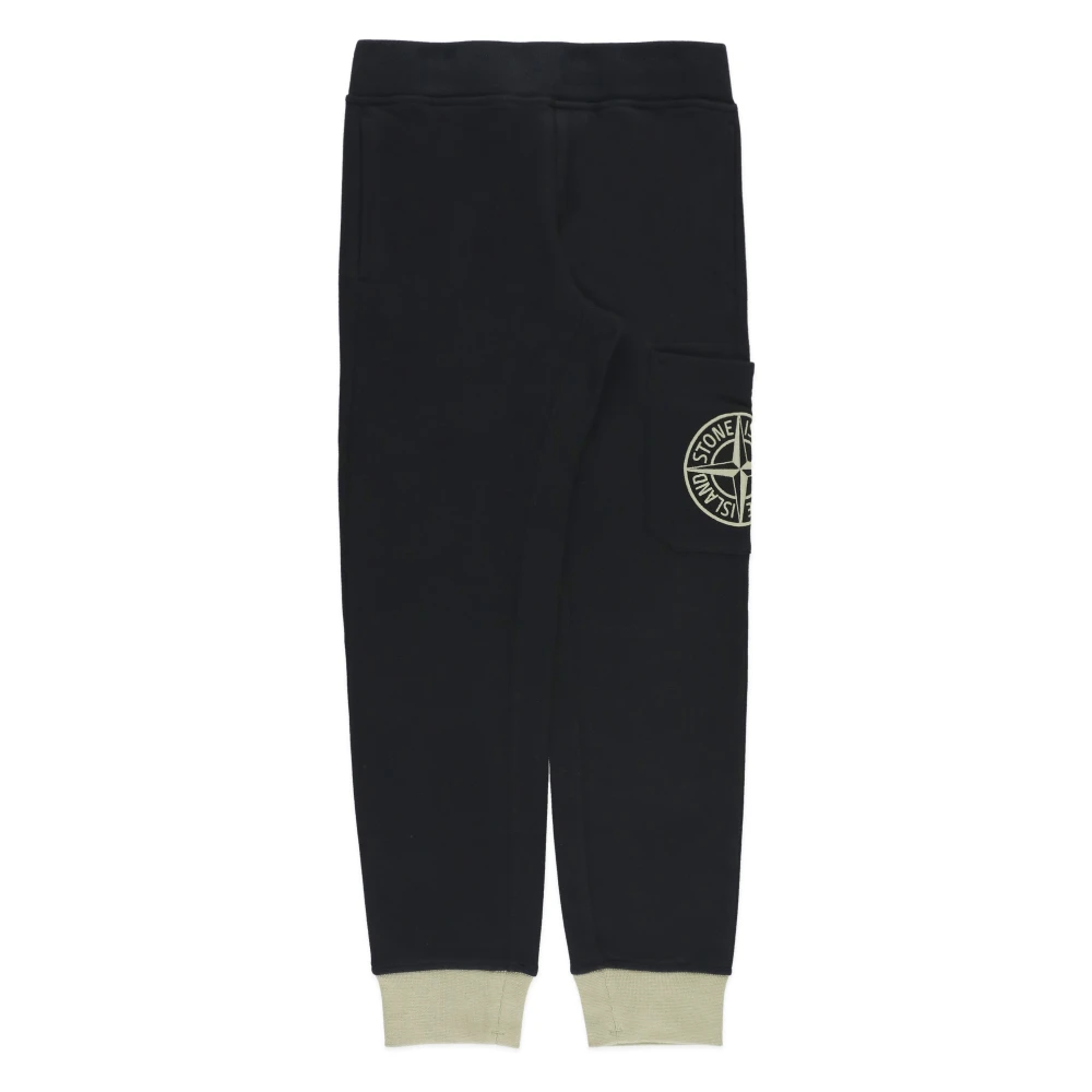 Stone Island Svarta Bomulls Cargo Byxor Black, Pojke