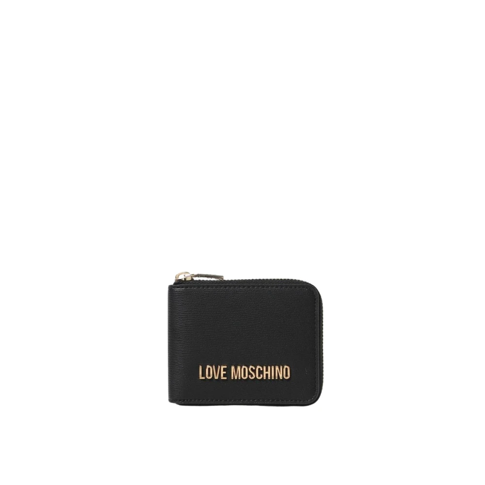 Love Moschino Women's Black Wallets & Cardholders, One Size, Stylish Zip Around Wallet