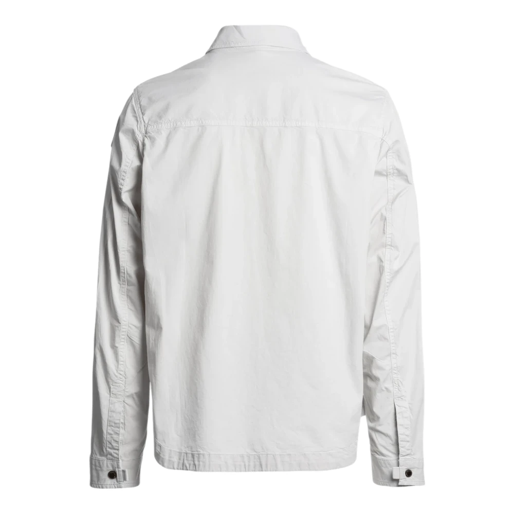 Parajumpers Gabardine Katoenen Overshirt in Zilver White Heren