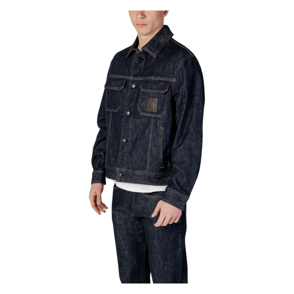 Armani Exchange Blauw spijkerjack met knopen Blue Heren