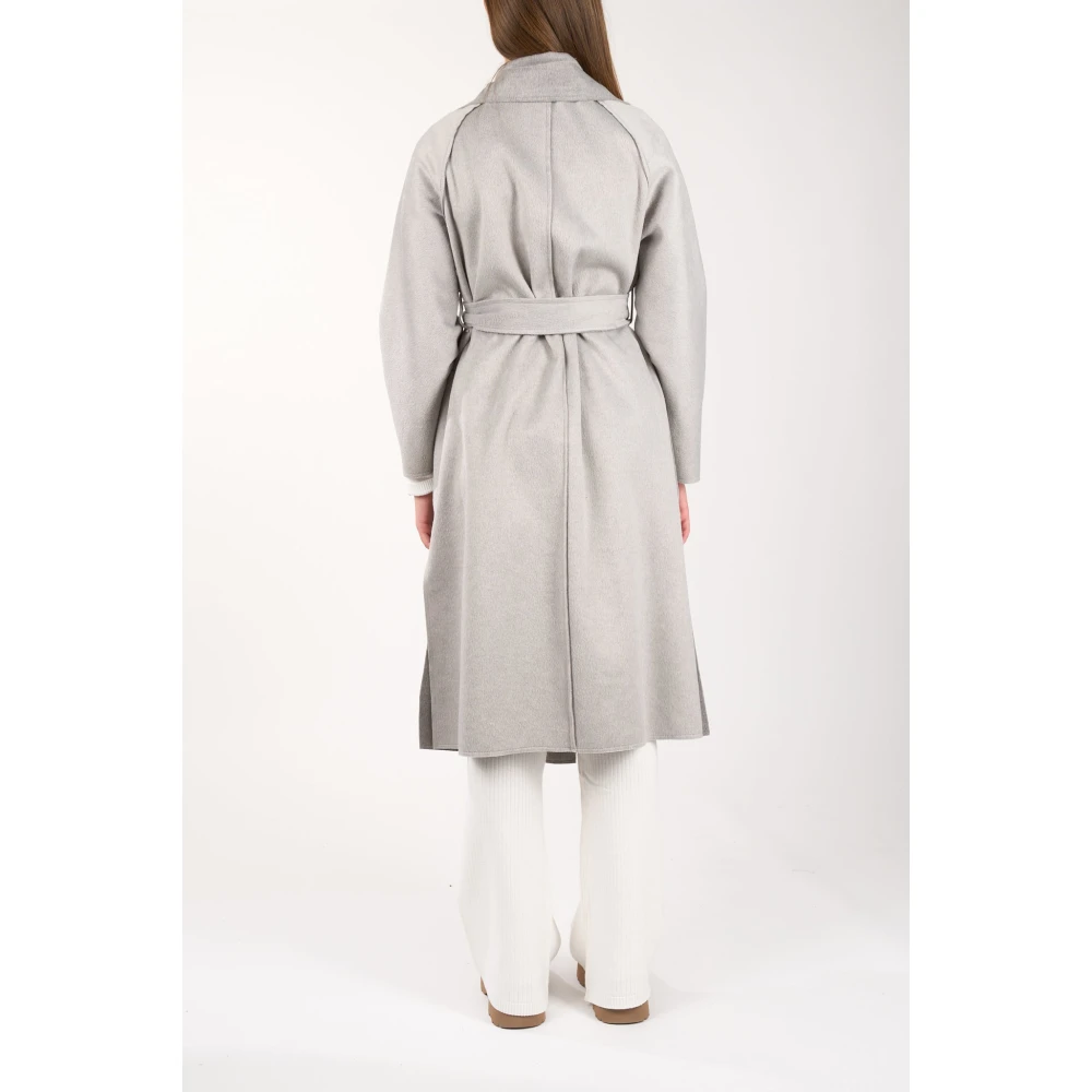 Hinnominate Wollen Jas met Zijsplitten Gray Dames