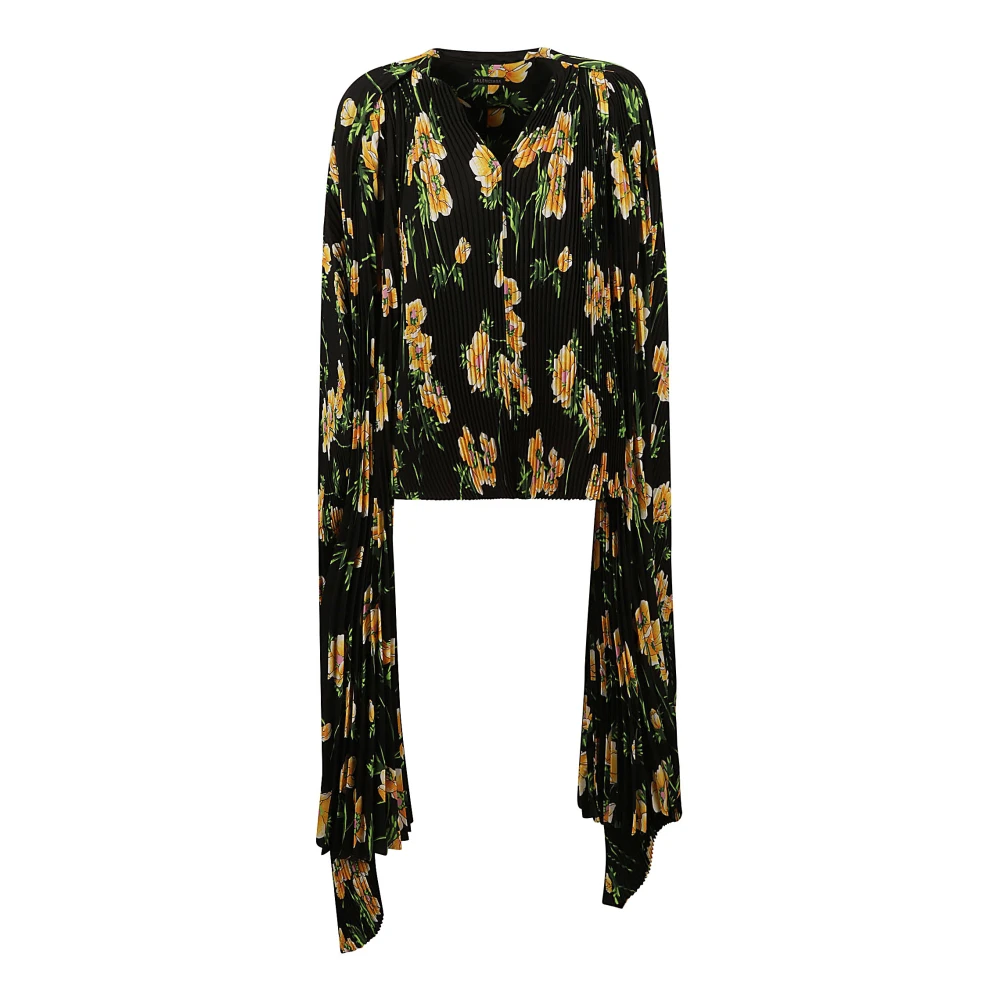 Balenciaga Scarf Pleated Blouse Black Dames