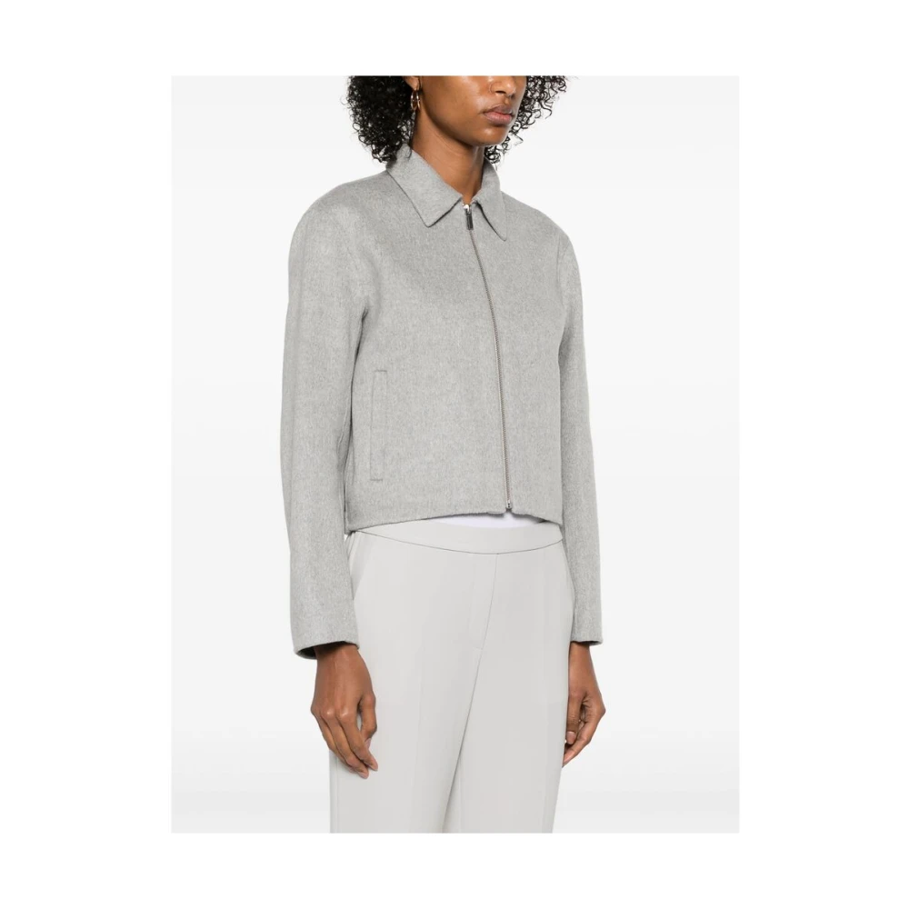 Theory Jas met ritssluiting en spread kraag Gray Dames