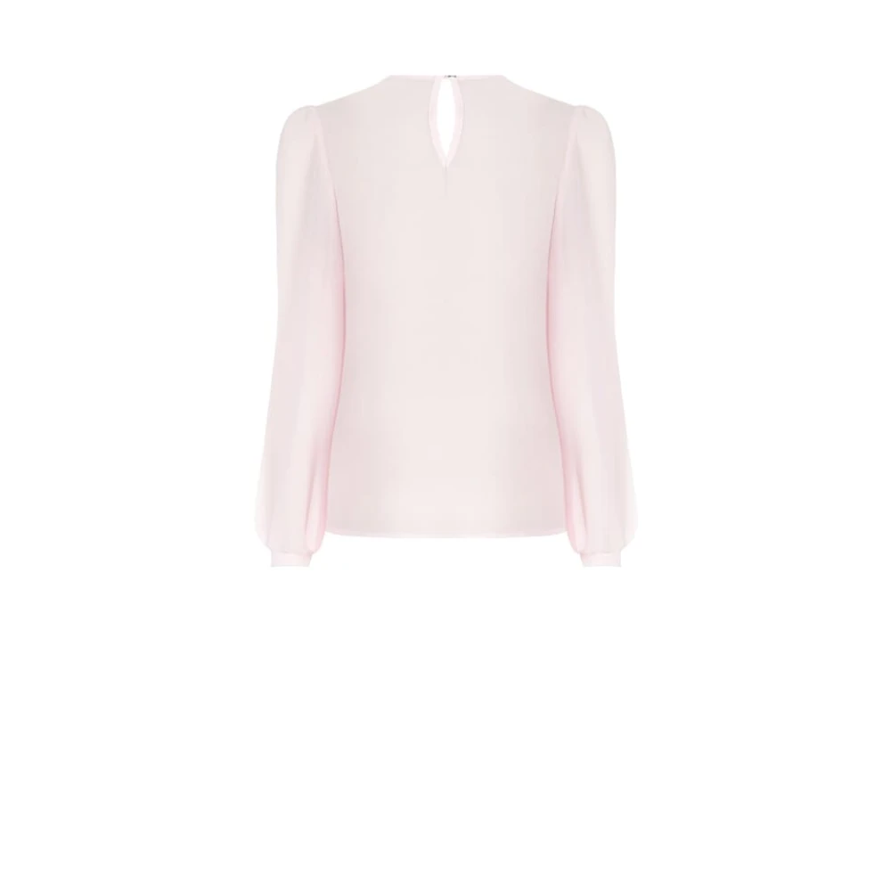 RINASCIMENTO Georgette blouse met V-hals lange mouwen Pink Dames