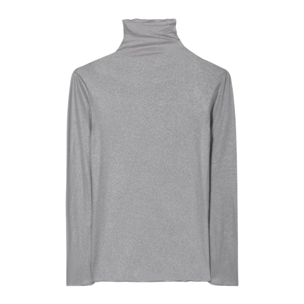 LUISA CERANO Glitter Print Longsleeve T-Shirt Gray Dames