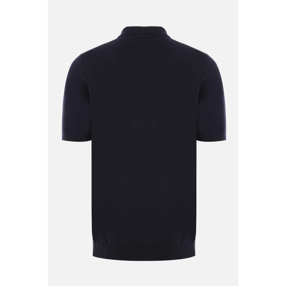 Roberto Collina Blauw Katoenen Poloshirt Blue Heren