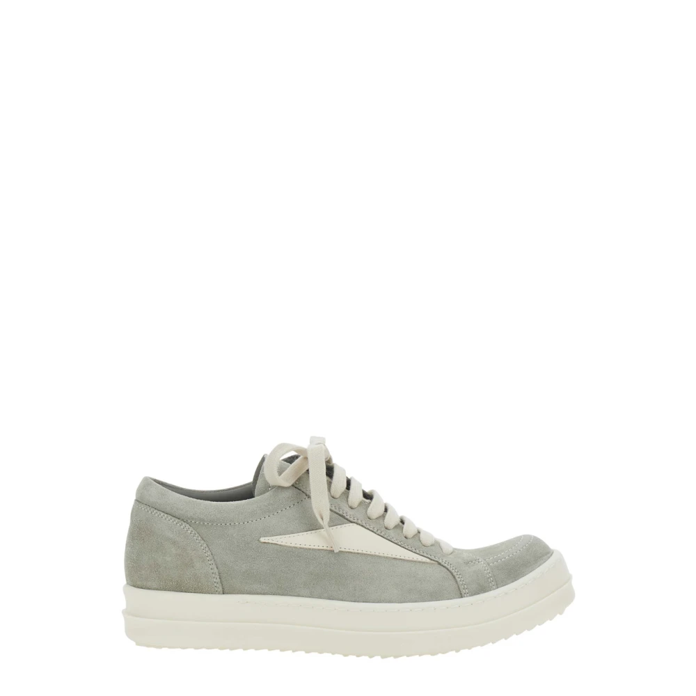 Rick Owens Lage sneakers met contrasterende stiksels Dames Schoenen Grijs