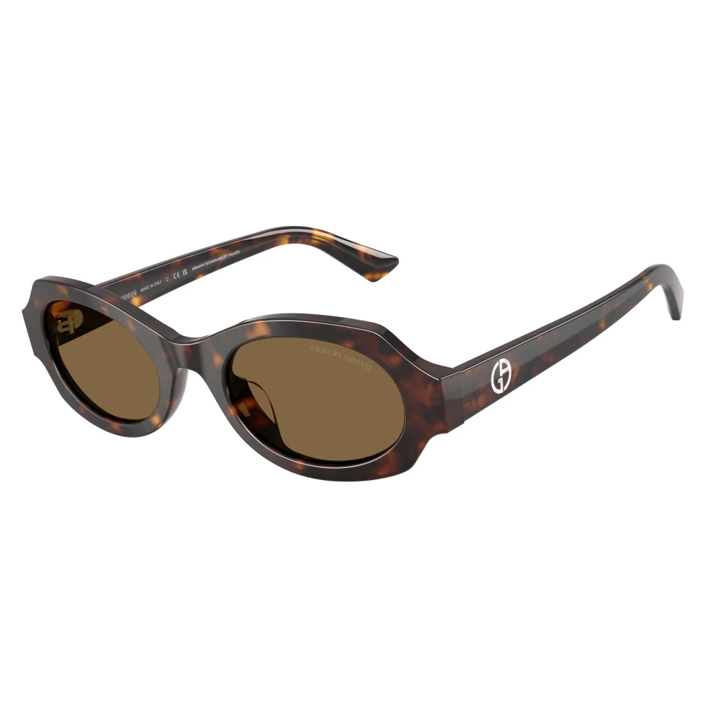 Giorgio Armani Women's Brown Oval Sunglasses - Sunglasses - 49 Mm - Accessories