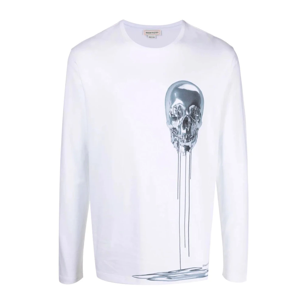 Alexander mcqueen Stijlvol Wit Skull Print Katoenen T-Shirt White Heren