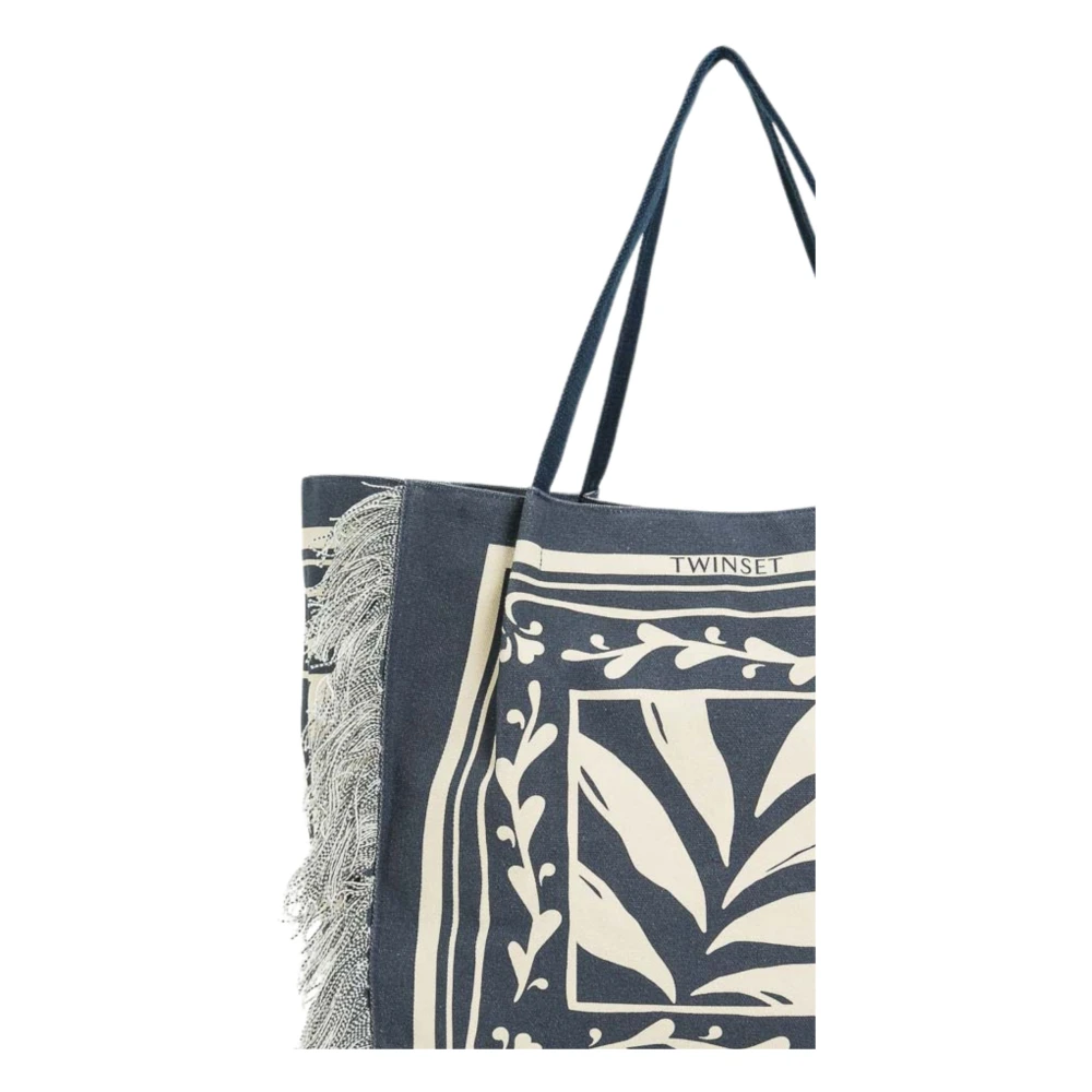 Twinset Canvas Shopper Tas in Grijs Gray Dames