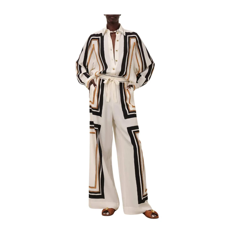 Zimmermann Gestreepte Wijde Pijp Trekkoord Broek Multicolor Dames